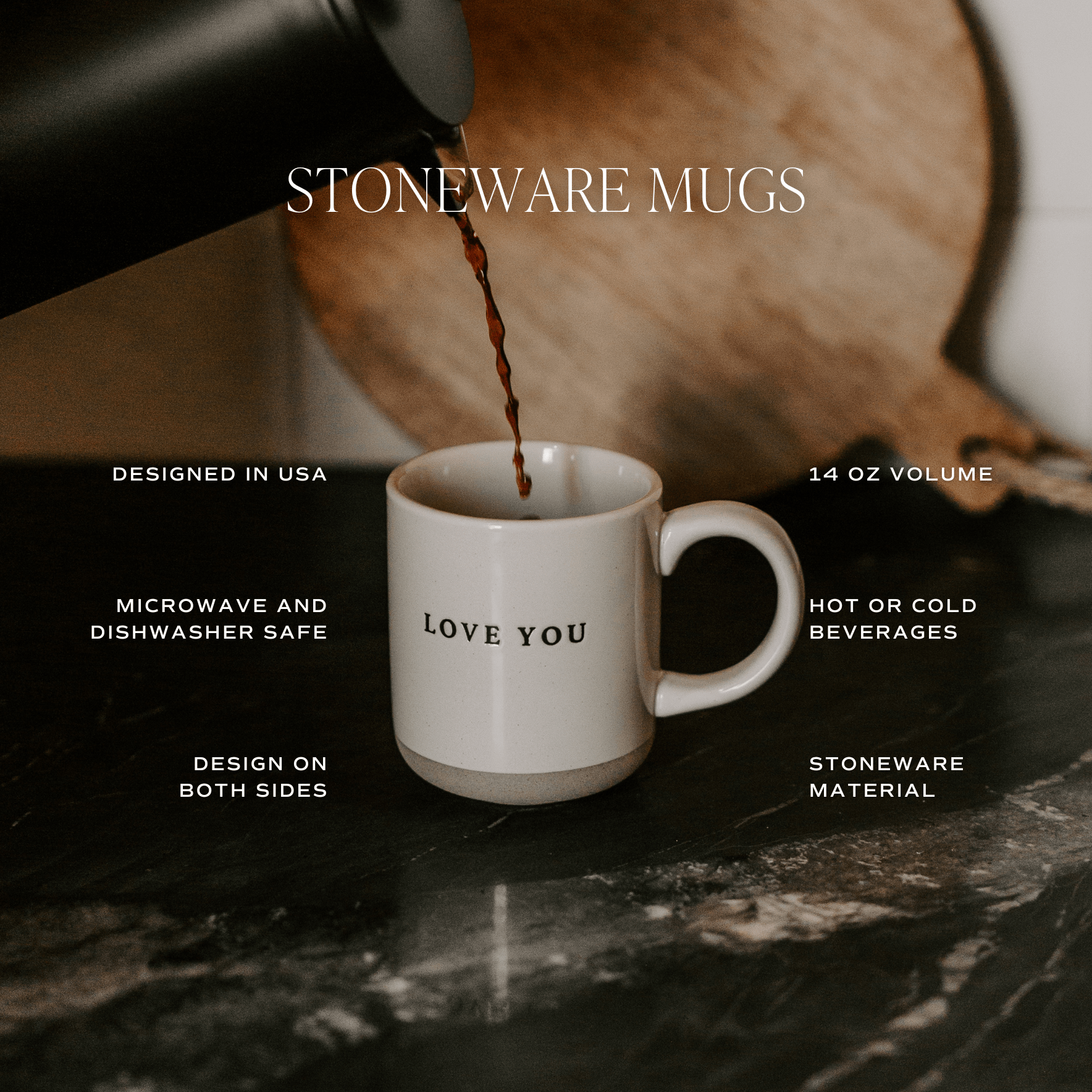 Green Floral Stoneware Coffee Mug - Purpose + Passion Boutique