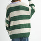 Green Oversized Striped Sweater - Purpose + Passion Boutique