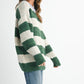 Green Oversized Striped Sweater - Purpose + Passion Boutique