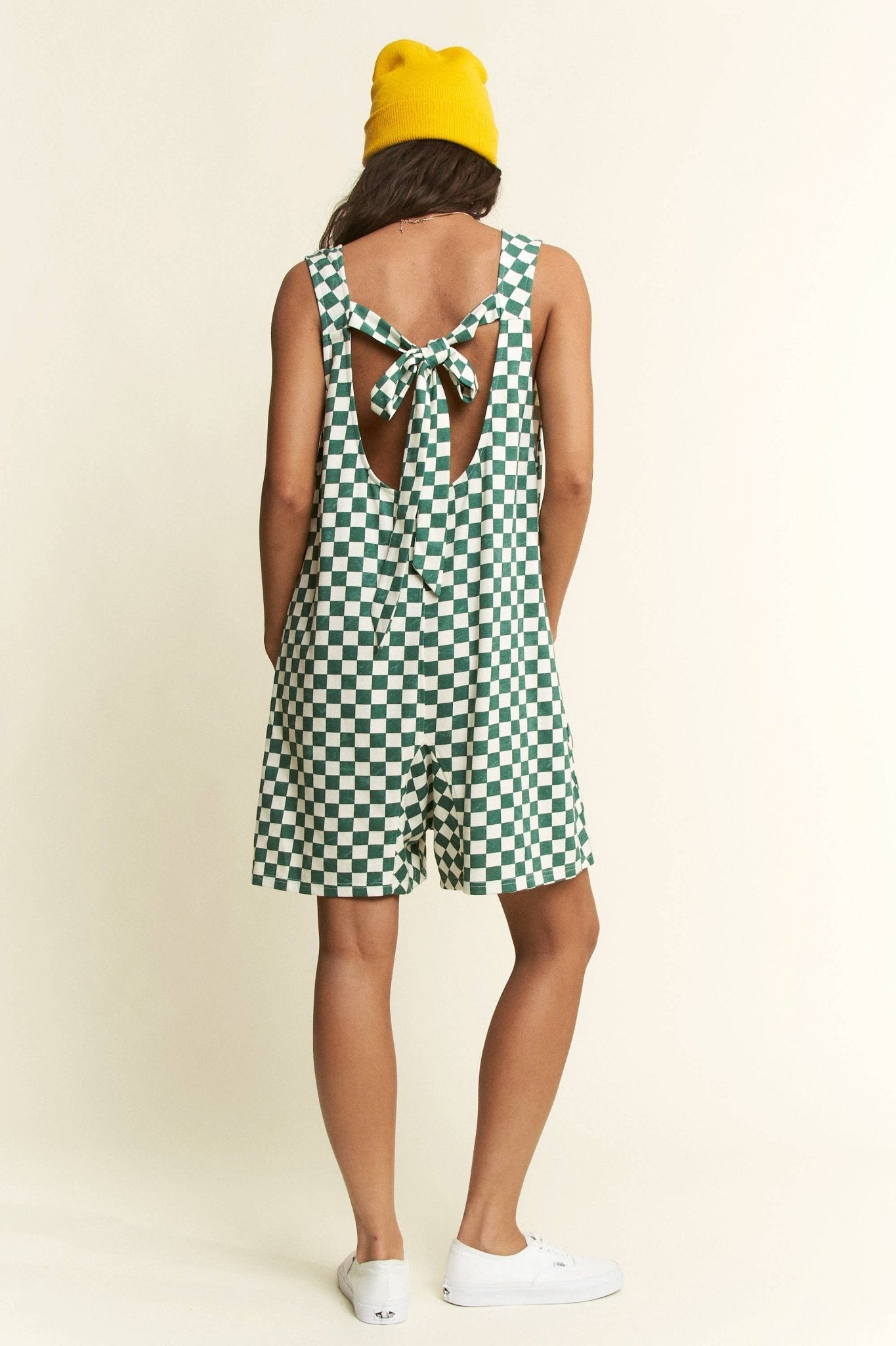 Green Plaid Print Shorts Romper - Purpose + Passion Boutique