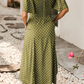 Green Polka Dot Lacy Neckline Smocked High Waist Maxi Dress - Purpose + Passion Boutique