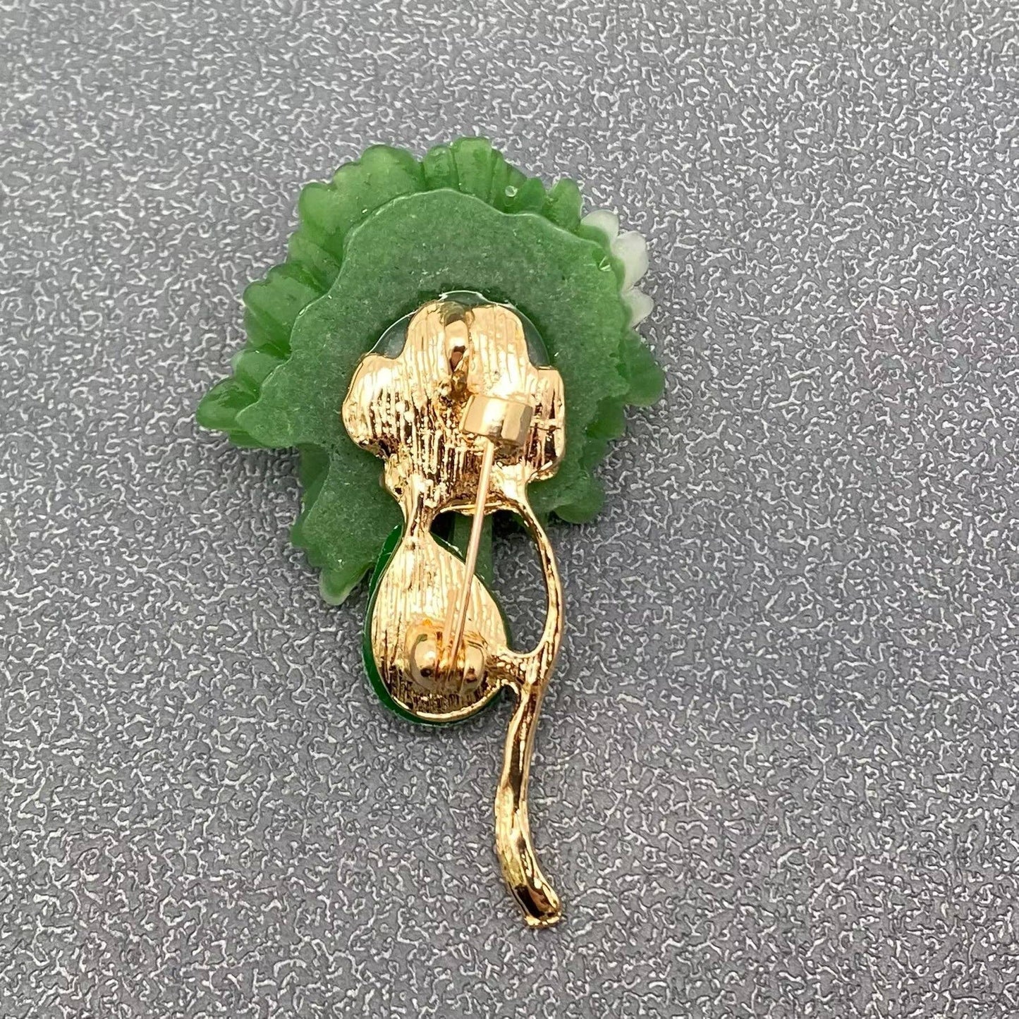 Green Resin Peony Flower Brooch - Purpose + Passion Boutique