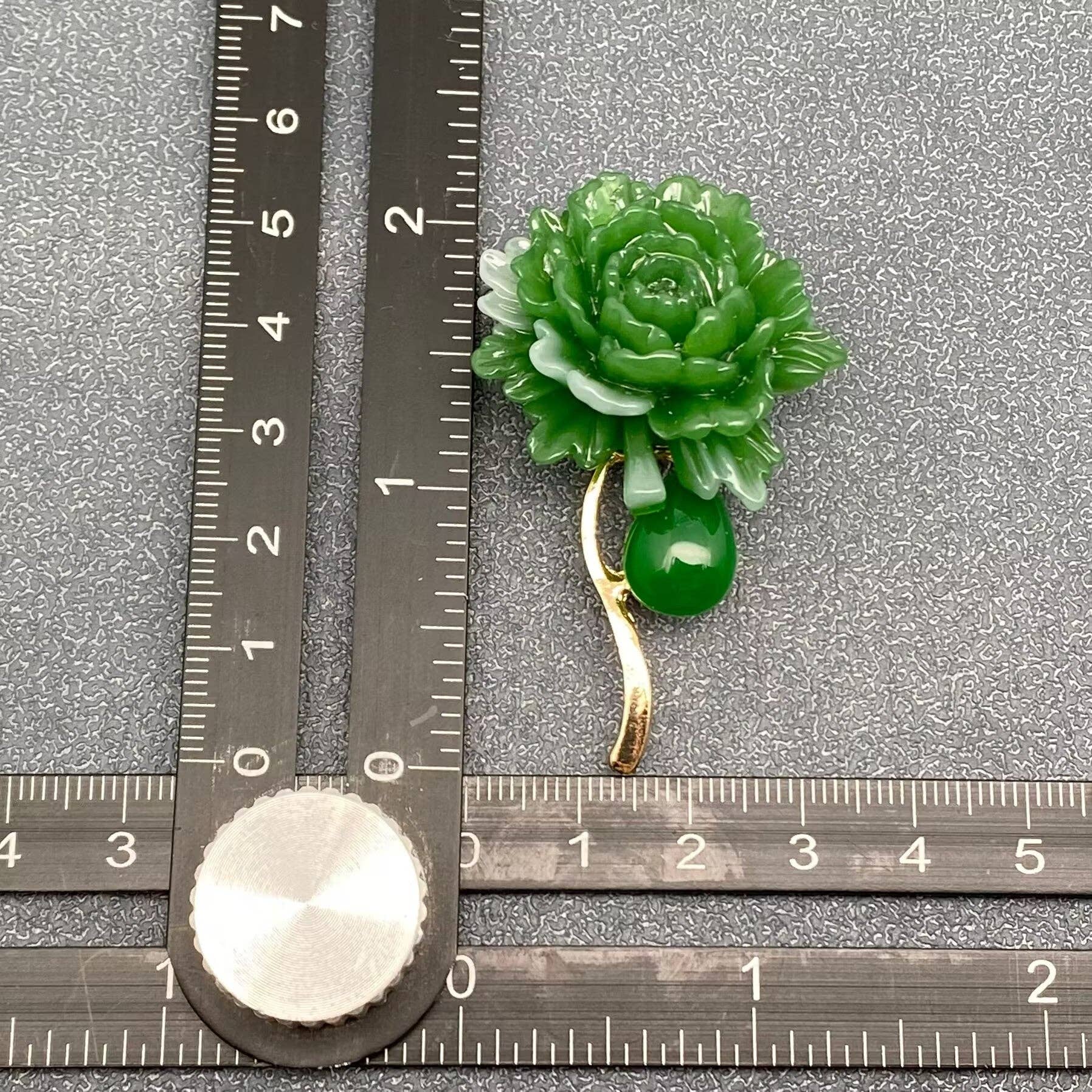 Green Resin Peony Flower Brooch - Purpose + Passion Boutique