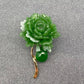 Green Resin Peony Flower Brooch - Purpose + Passion Boutique