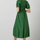 Green Smocked Cinched Bodice Midi Dress - Purpose + Passion Boutique