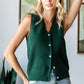 Green Solid Vest - Purpose + Passion Boutique