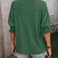 Green V - neck Bat Sleeve T-shirt - Purpose + Passion Boutique