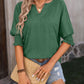 Green V - neck Bat Sleeve T-shirt - Purpose + Passion Boutique