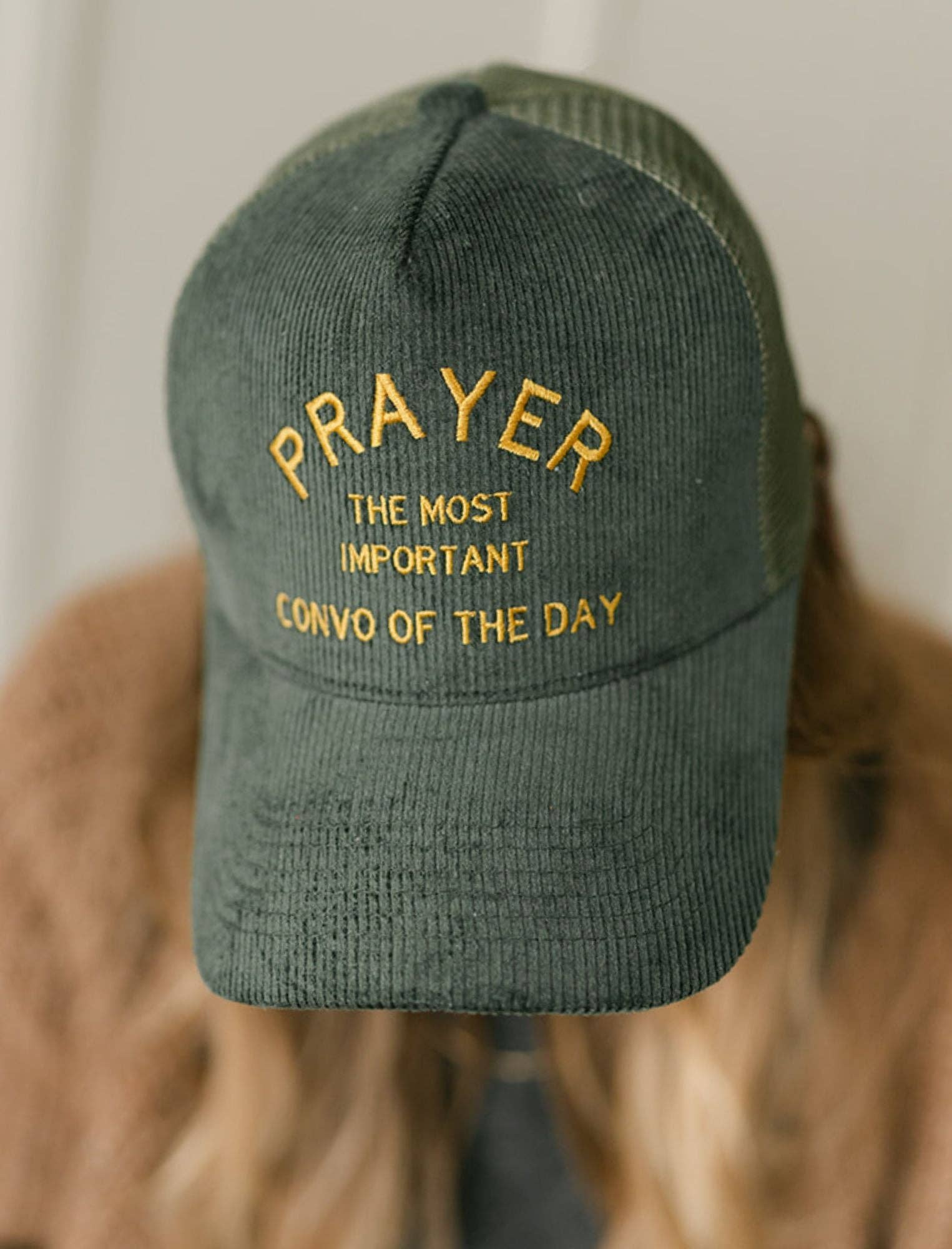 Green + Yellow Prayer Hat - Purpose + Passion Boutique