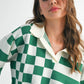 Green/White Collared Sweater - Purpose + Passion Boutique