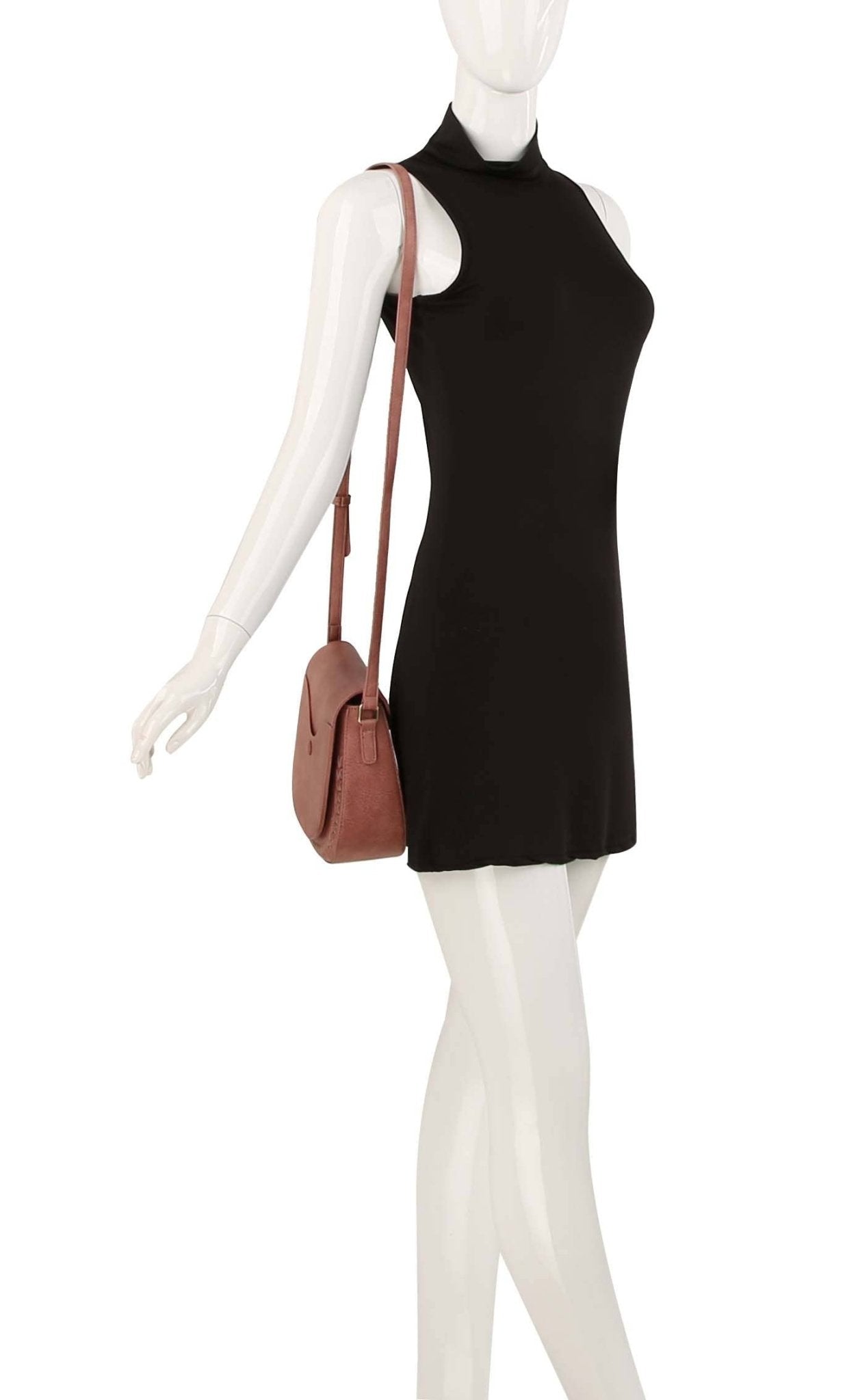 Grey Crossbody Leather Purse Shoulder Bag - Purpose + Passion Boutique
