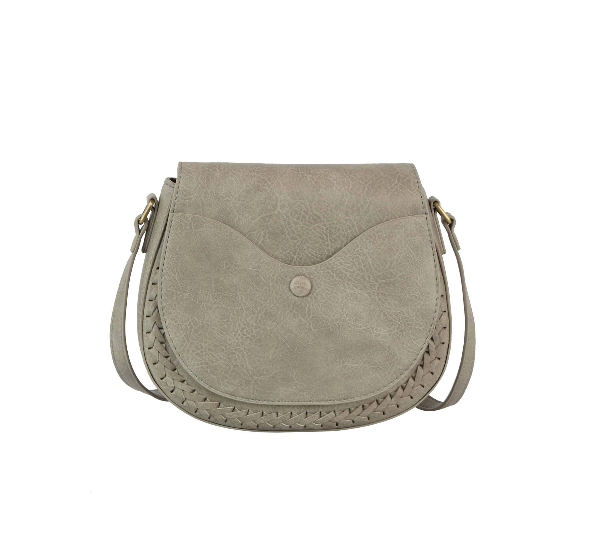 Grey Crossbody Leather Purse Shoulder Bag - Purpose + Passion Boutique