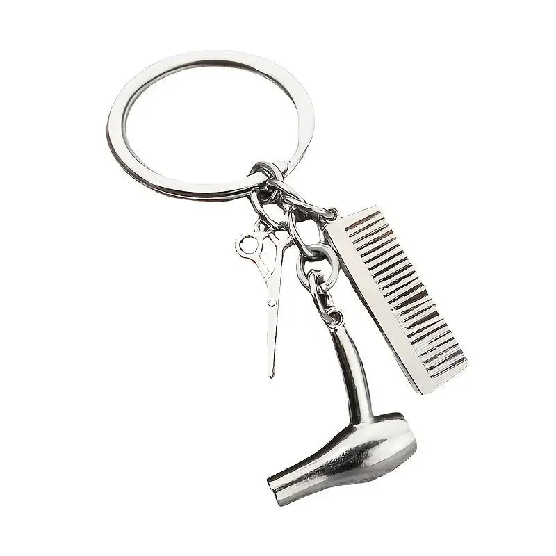 Hairdresser Hair Dryer, Scissor, Comb Keychain - Purpose + Passion Boutique