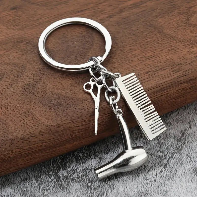 Hairdresser Hair Dryer, Scissor, Comb Keychain - Purpose + Passion Boutique