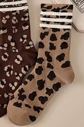 Half Crew Leopard Socks - Purpose + Passion Boutique