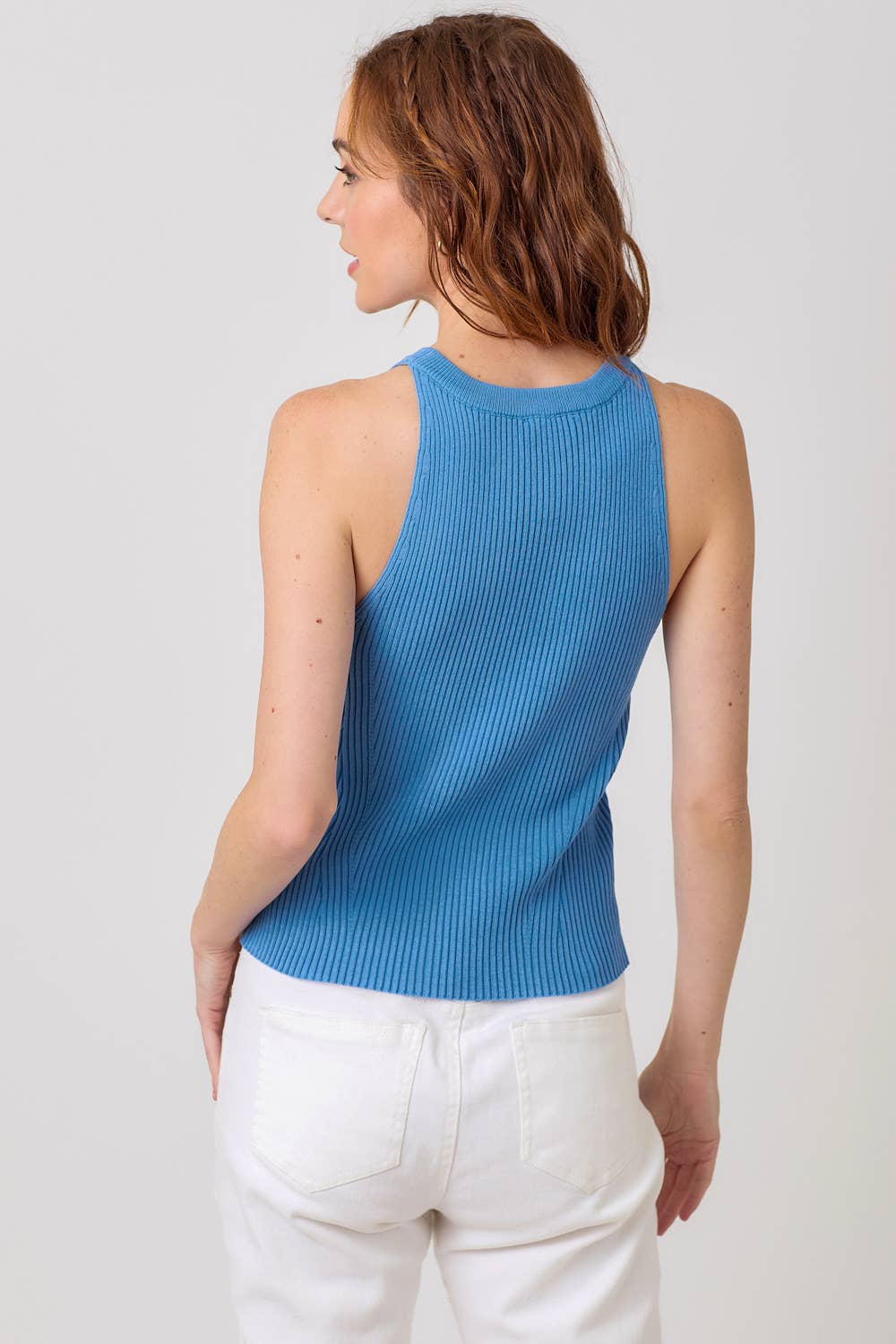 Halter Neck Ribbed Tank - Purpose + Passion Boutique