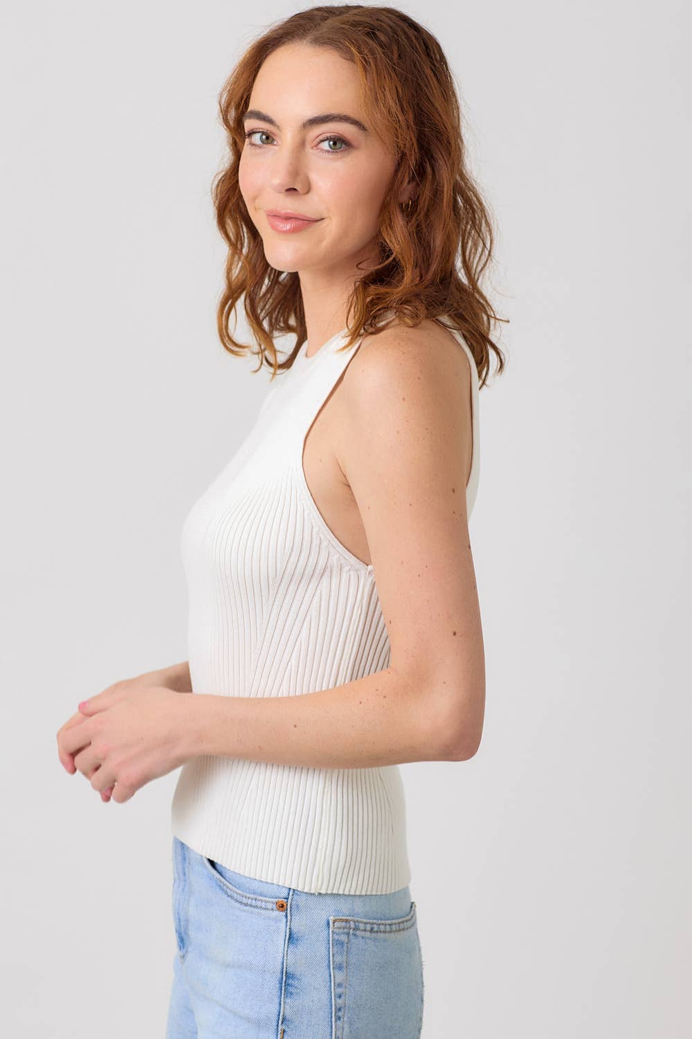 Halter Neck Ribbed Tank - Purpose + Passion Boutique
