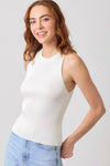 Halter Neck Ribbed Tank - Purpose + Passion Boutique