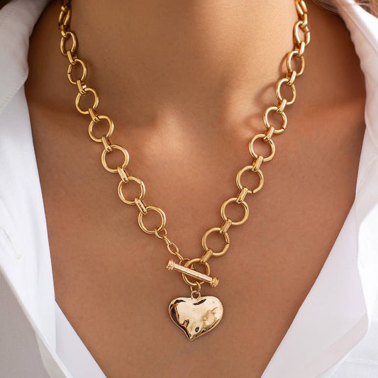 Hammered Heart Toggle Necklace - Purpose + Passion Boutique