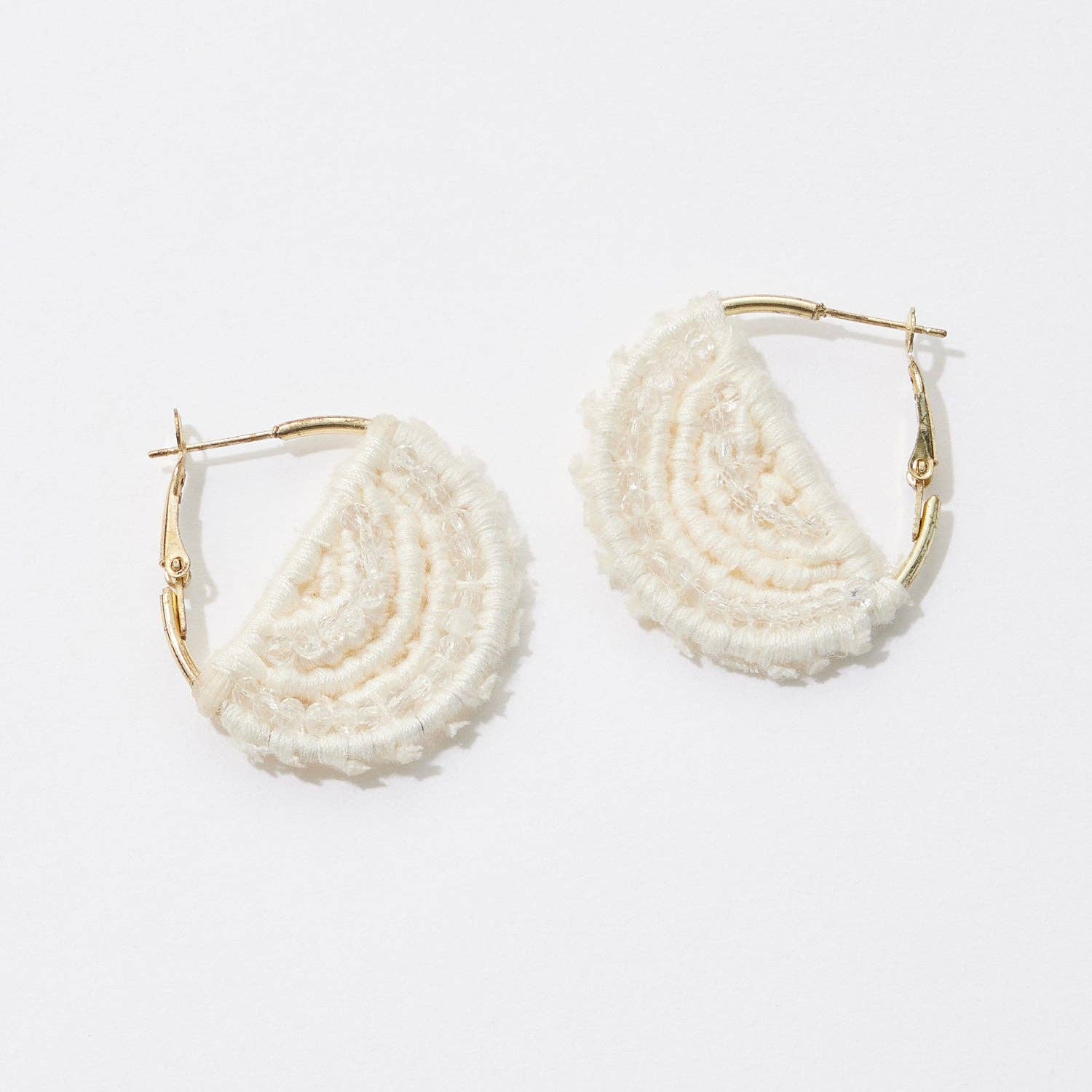 Handmade Cottom Macrame Hoop Earrings - Purpose + Passion Boutique