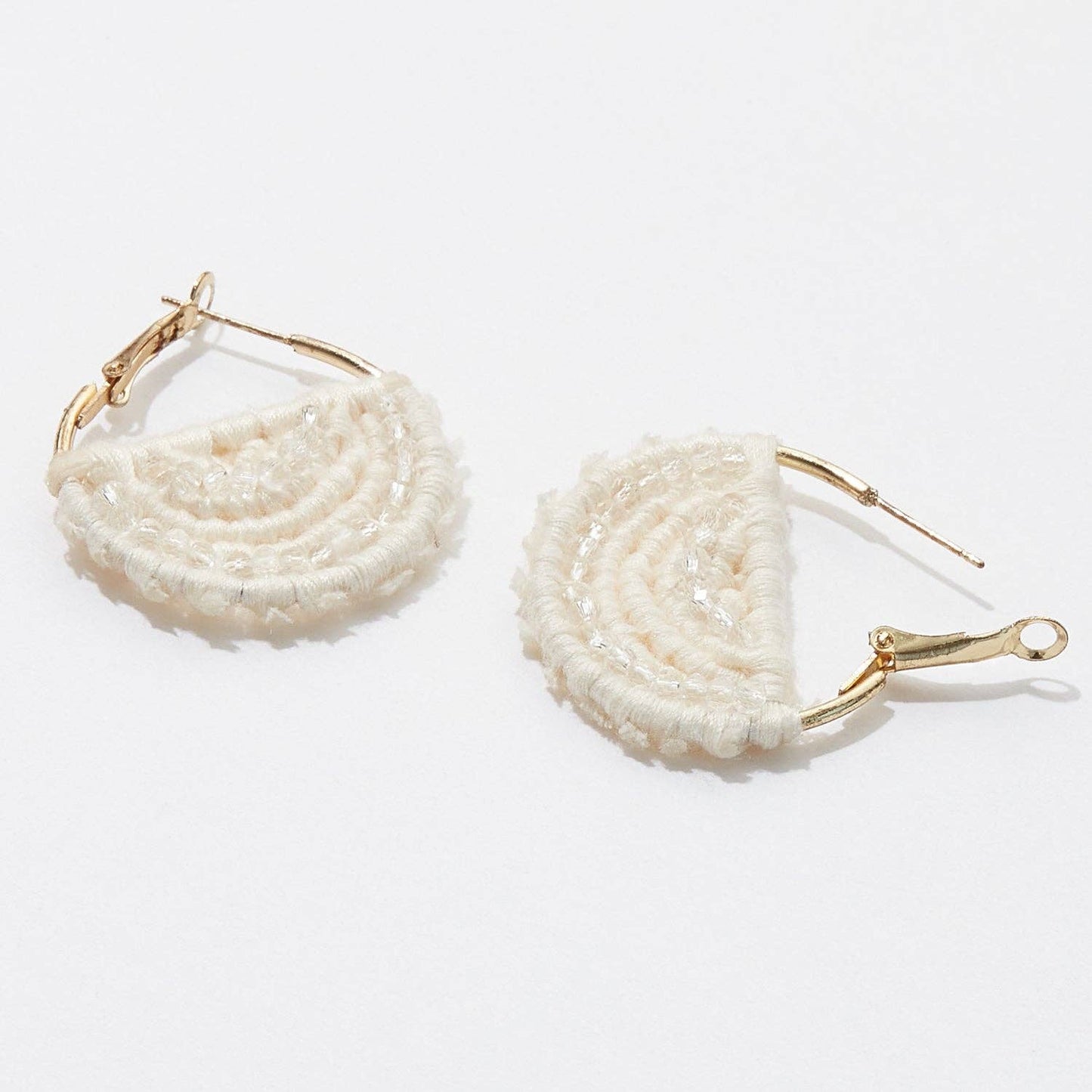 Handmade Cottom Macrame Hoop Earrings - Purpose + Passion Boutique