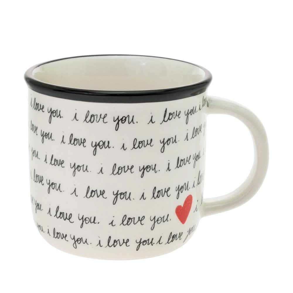 Handwritten "I love you" Heart Ceramic Mug - 14 oz - Purpose + Passion Boutique