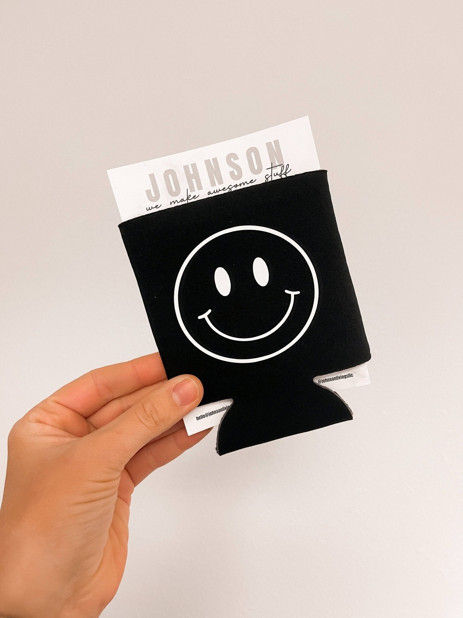 Happy Face Can Sleeve - Black - Purpose + Passion Boutique