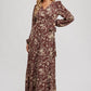 Hazelnut Floral Print Wrap Maxi Dress - Purpose + Passion Boutique