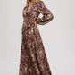 Hazelnut Floral Print Wrap Maxi Dress - Purpose + Passion Boutique