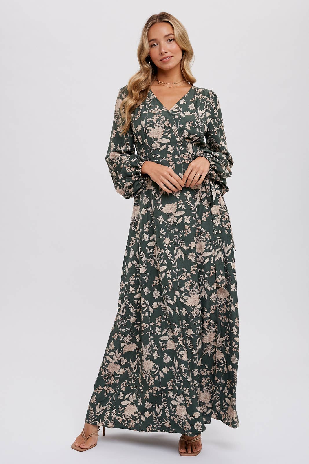 Hazelnut Floral Print Wrap Maxi Dress - Purpose + Passion Boutique