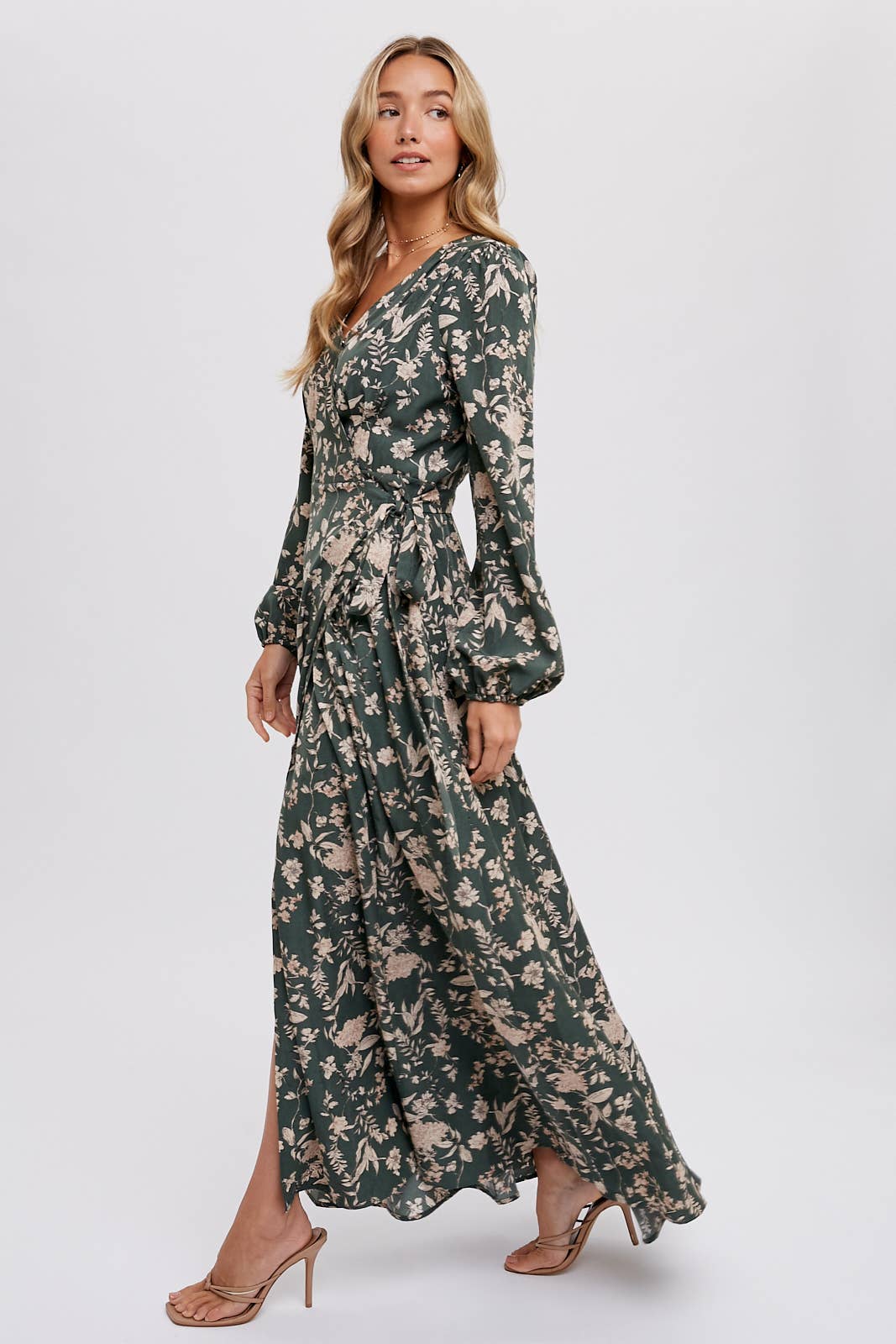 Hazelnut Floral Print Wrap Maxi Dress - Purpose + Passion Boutique