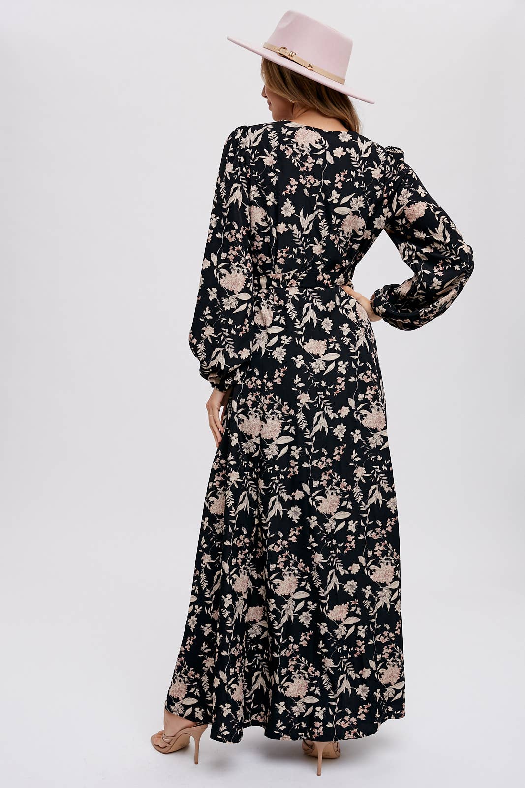 Hazelnut Floral Print Wrap Maxi Dress - Purpose + Passion Boutique