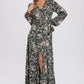 Hazelnut Floral Print Wrap Maxi Dress - Purpose + Passion Boutique