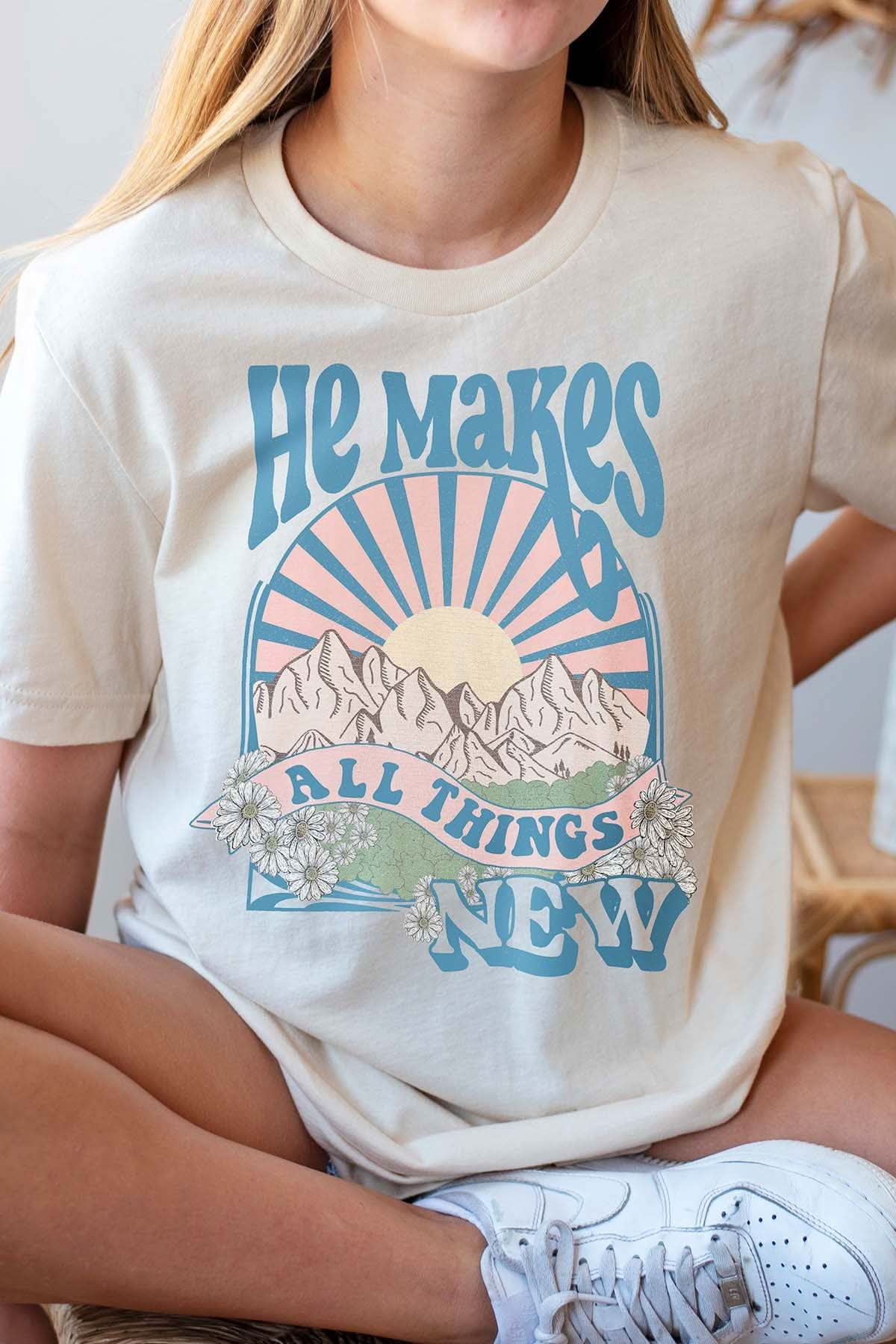 He Makes All Things New Cream T-Shirt - Purpose + Passion Boutique