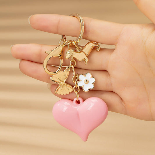 Heart Dog Bag Charm Key Chain - Purpose + Passion Boutique