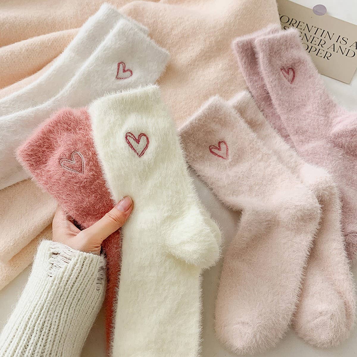 Heart Fluffy Winter Warm Cozy Socks - Purpose + Passion Boutique