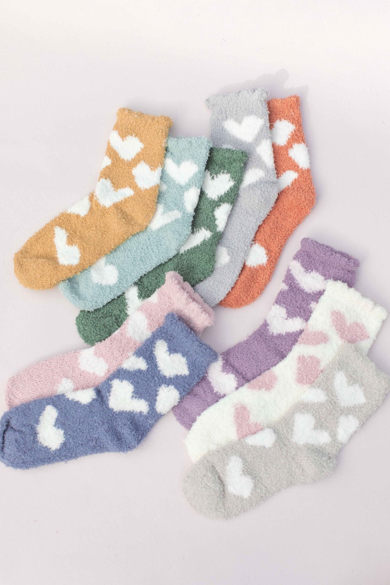 Heart Fuzzy Socks - Purpose + Passion Boutique