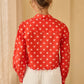 Heart Printed Poplin Cropped Shirt with Scalloped Hem - Purpose + Passion Boutique