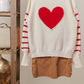 Heart Striped Ivory Sweater with Hoodie - Purpose + Passion Boutique