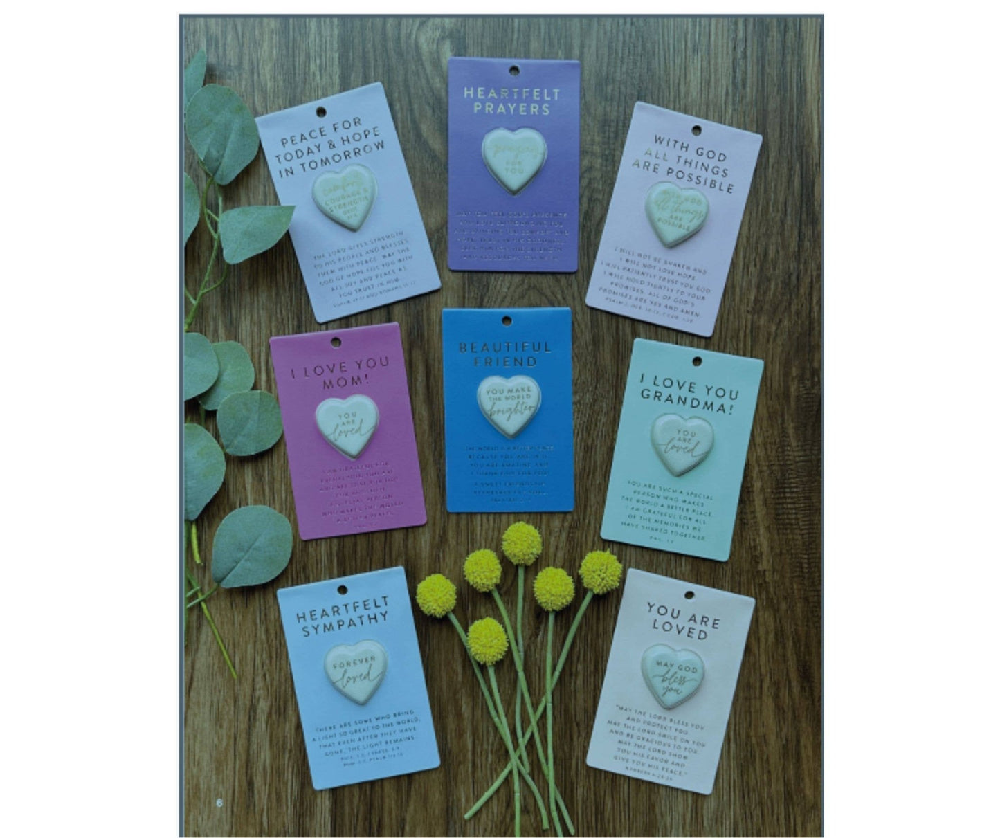 Heartfelt Sympathy Heart Stone Card - Purpose + Passion Boutique