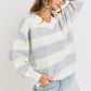 Heather Grey Comfy Striped Knit Sweater - Purpose + Passion Boutique