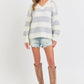 Heather Grey Comfy Striped Knit Sweater - Purpose + Passion Boutique