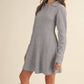 Heather Grey Ribbed Sweater Flared Mini Dress - Purpose + Passion Boutique