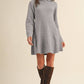 Heather Grey Ribbed Sweater Flared Mini Dress - Purpose + Passion Boutique