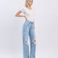 Hello High Rise Distressed Wide Leg Jean - Purpose + Passion Boutique