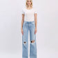 Hello High Rise Distressed Wide Leg Jean - Purpose + Passion Boutique