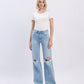 Hello High Rise Distressed Wide Leg Jean - Purpose + Passion Boutique