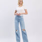 Hello High Rise Distressed Wide Leg Jean - Purpose + Passion Boutique