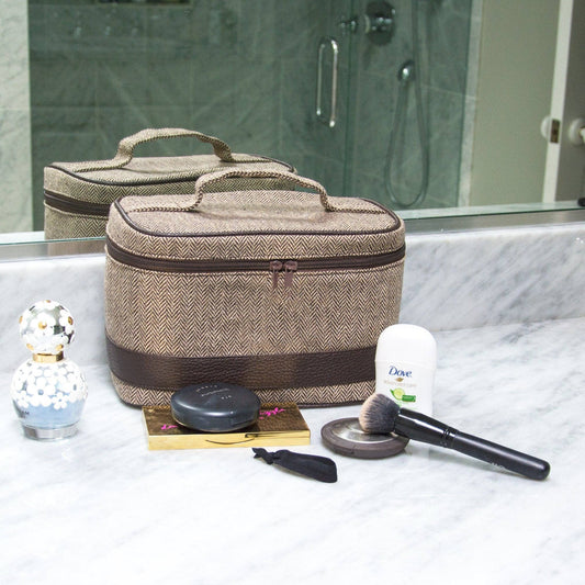 Herringbone Train Case - Purpose + Passion Boutique