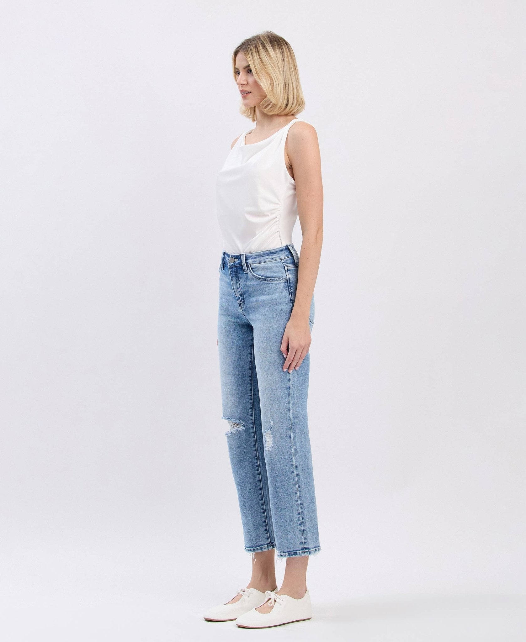 High Rise Ankle Straight Jeans - Purpose + Passion Boutique